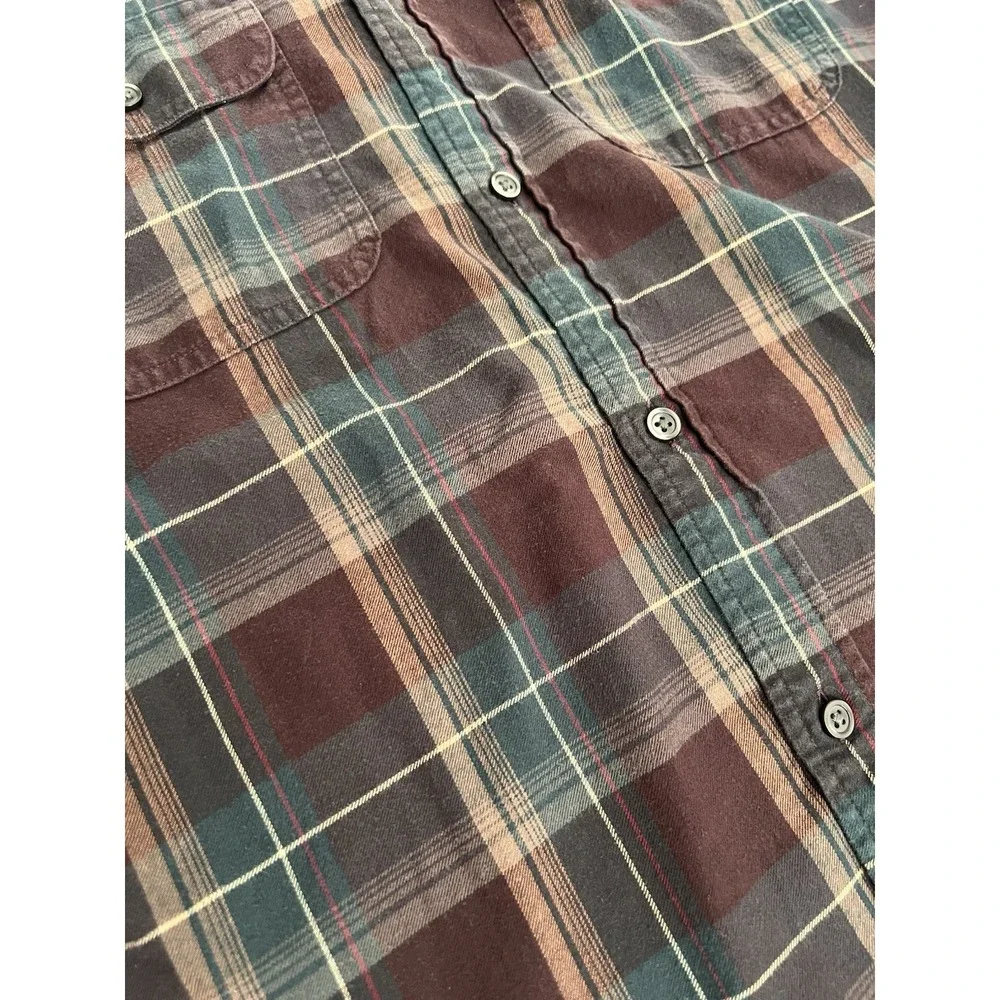Banana Republic Plaid Button Front Shirt Men's Large Grunge Casual